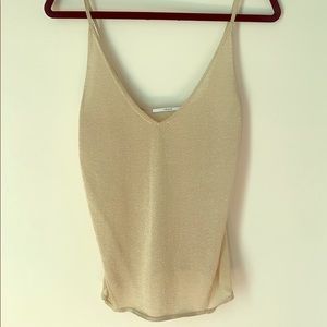 J Beand Lucy cami in metallic gold